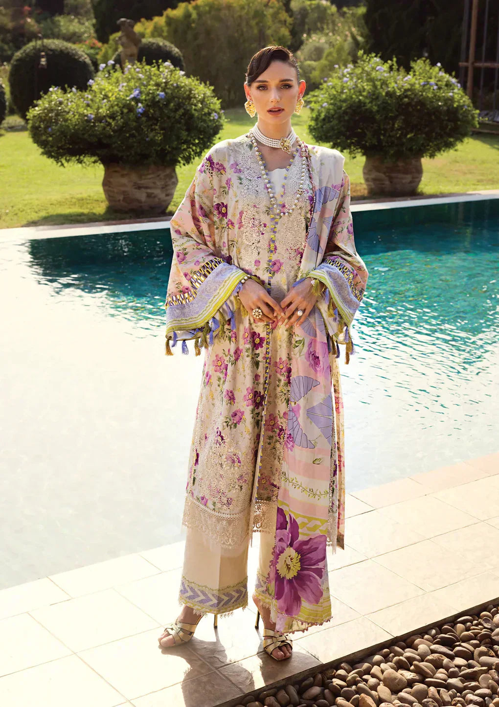 Elaf Premium | Print Chikankari 24 | ECT-06A RIVERDALE - Ladies Clothes - Maria Faisal