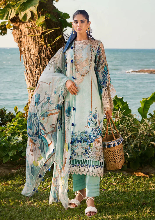 Elaf Premium | Signature Embroidered Lawn 24 | ESL-07B HEAVEN'S MIST - Ladies Clothes - Maria Faisal