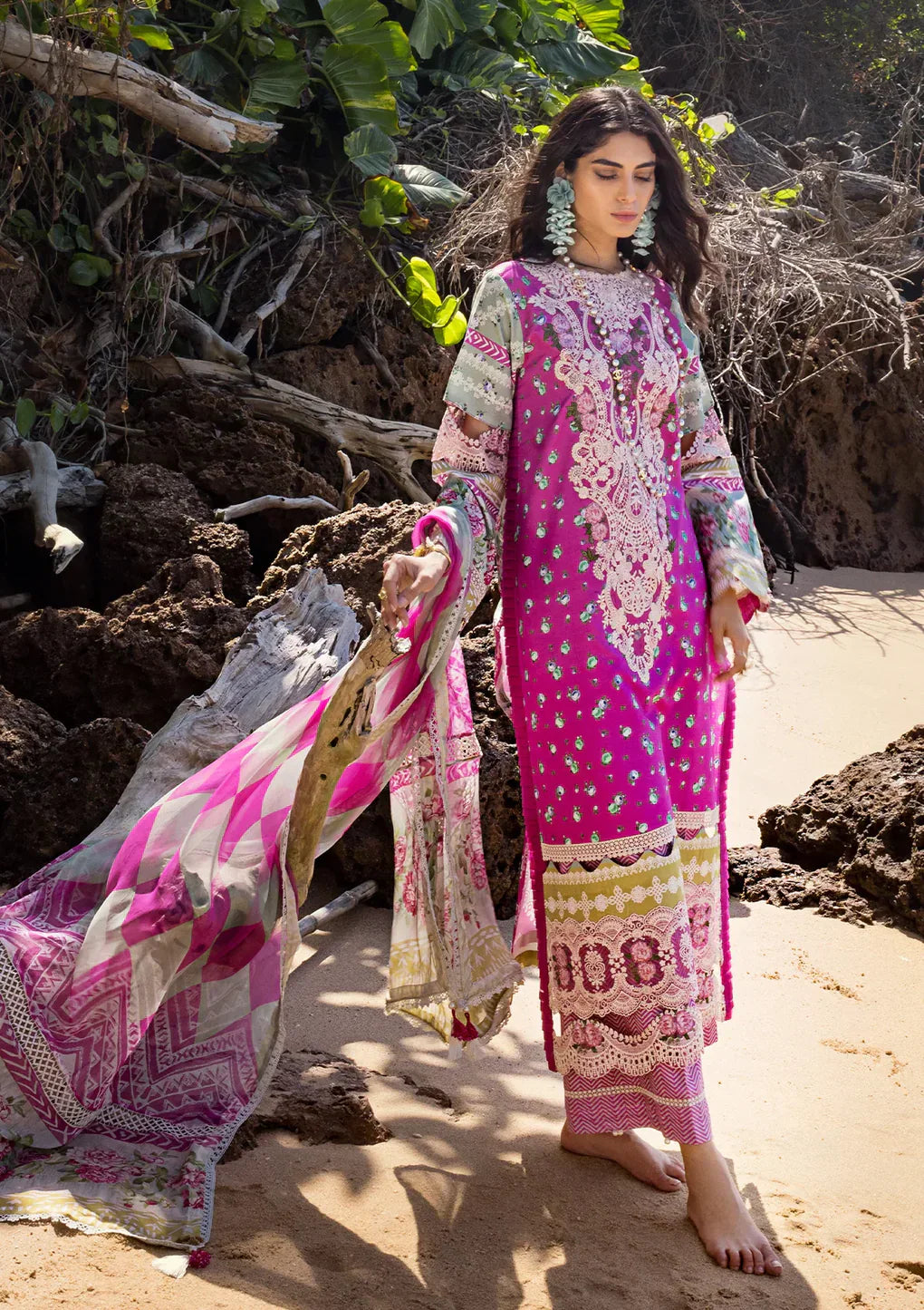 Elaf Premium | Signature Embroidered Lawn 24 | ESL-04B ENCHANTMENT - Ladies Clothes - Maria Faisal