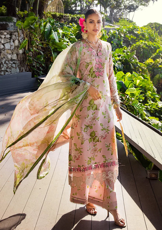 Elaf Premium | Signature Embroidered Lawn 24 | ESL-05B DELIGHT DRAPE - Ladies Clothes - Maria Faisal