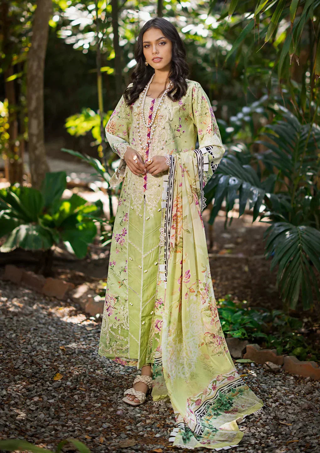Elaf Premium | Signature Embroidered Lawn 24 | ESL-03B CLARISSE - Ladies Clothes - Maria Faisal