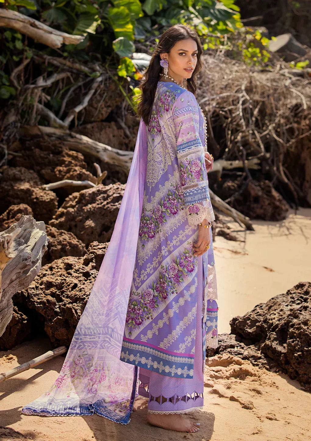 Elaf Premium | Signature Embroidered Lawn 24 | ESL-04A MADEMOISELLE - Ladies Clothes - Maria Faisal
