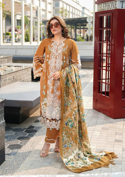 Elaf Premium | Winter Pashmina Shawl Collection | EPW-3A Sunkissed Meadows - Designer Dress with Intricate embroidery and embellishments. Shop elegent wedding dress at Maria Faisal.