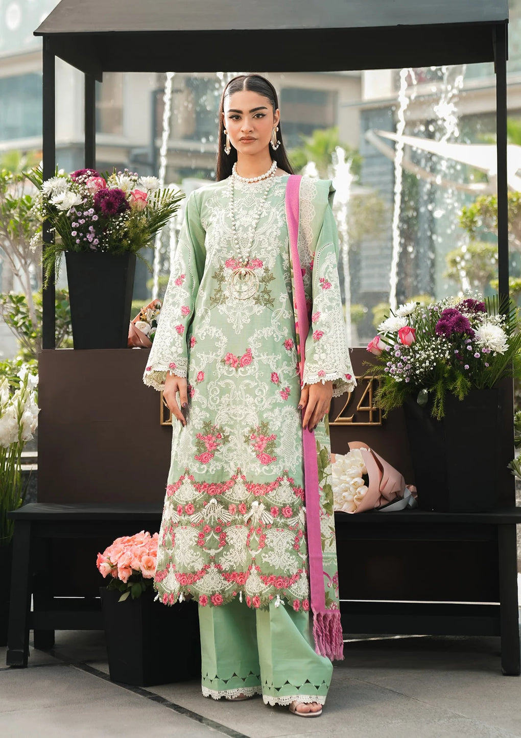 Elaf Premium | Winter Pashmina Shawl Collection | EPW-7A Passionate Dance - Designer Dress with Intricate embroidery and embellishments. Shop elegent wedding dress at Maria Faisal.