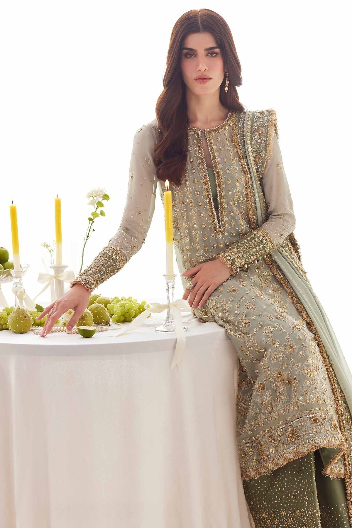 Elan | Elitarie Wedding Formals | VÃRONIQUE  (EP-21217) - Designer Dress with Intricate embroidery and embellishments. Shop elegent wedding dress at Maria Faisal.