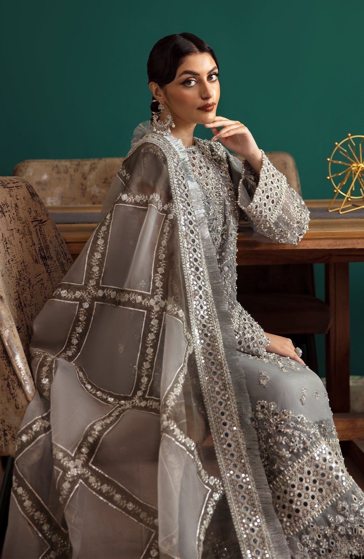 Eleshia | Zarin Wedding Formals 24 |  SHERINE - Designer Dress with Intricate embroidery and embellishments. Shop elegent wedding dress at Maria Faisal.