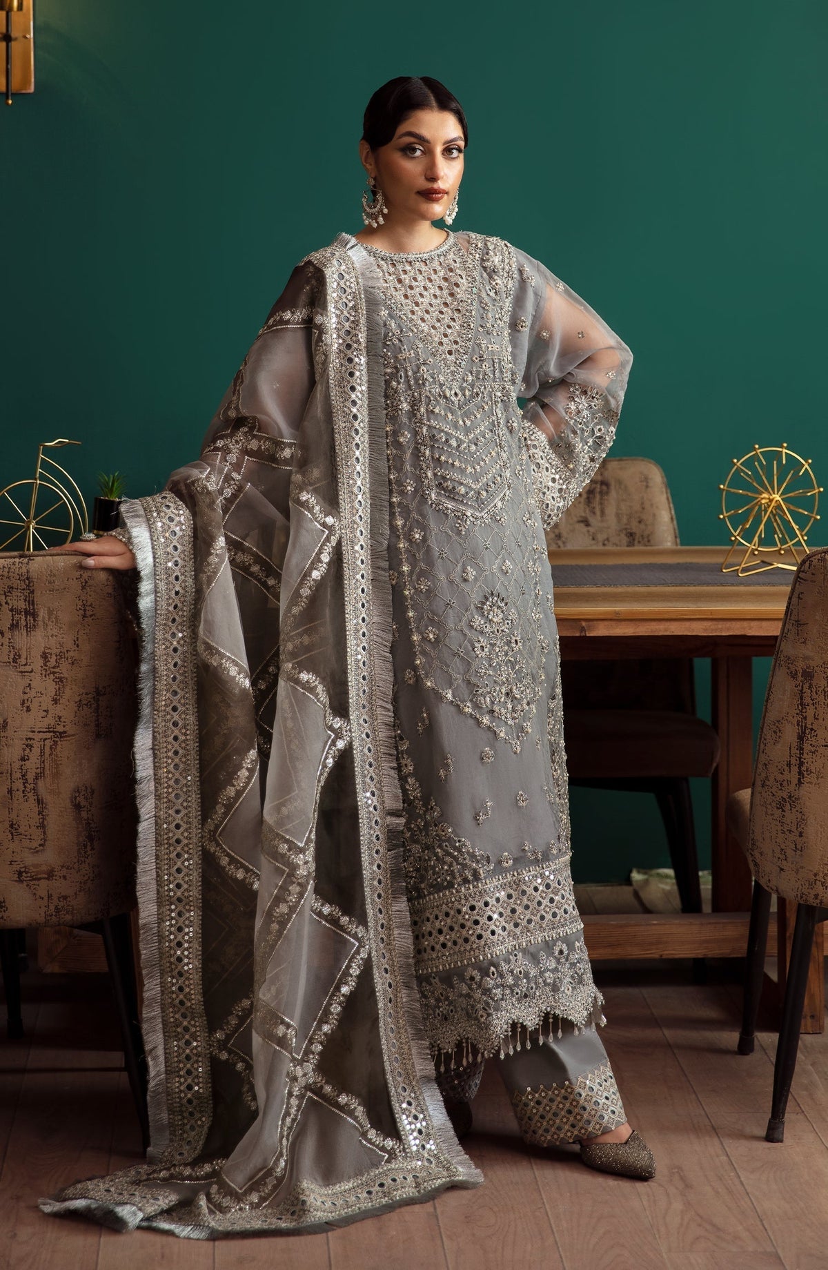 Eleshia | Zarin Wedding Formals 24 |  SHERINE - Designer Dress with Intricate embroidery and embellishments. Shop elegent wedding dress at Maria Faisal.