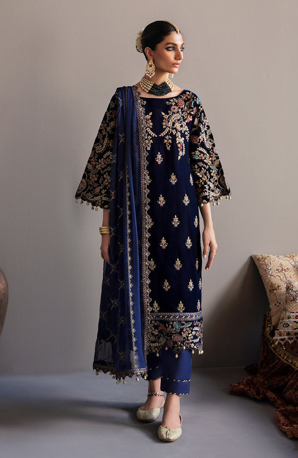 Emaan Adeel | Saanjh Velvet Collection 24 |  MK-03 Falak - Ladies Clothes - Maria Faisal