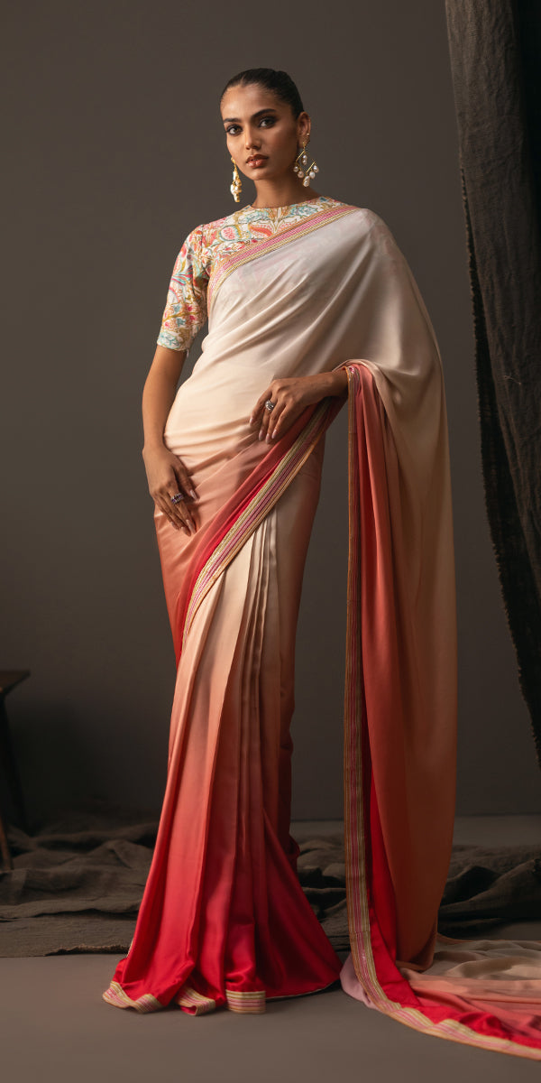 Erum Khan | Beyond Chic |  Gradient Couture - Designer Dress with Intricate embroidery and embellishments. Shop elegent wedding dress at Maria Faisal.