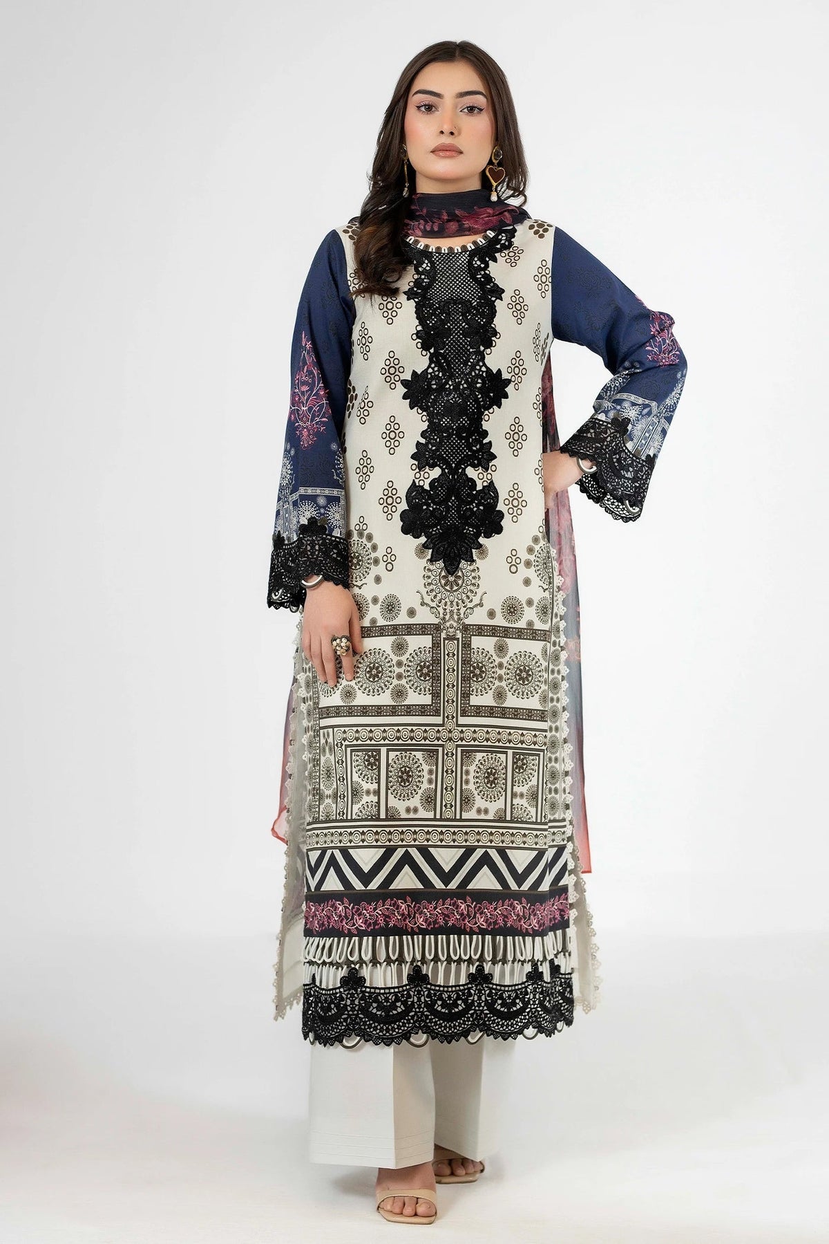 Adans Libas | Ethnic Prints | ETHNIC 1652 - Luxury Dress - available at Maria Faisal in UK and USA.