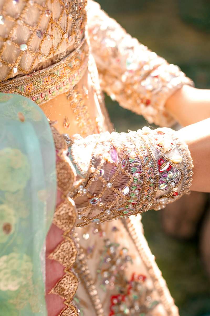 Ezra | Wedding Collection | Sage - Designer Dress with Intricate embroidery and embellishments. Shop elegent wedding dress at Maria Faisal.