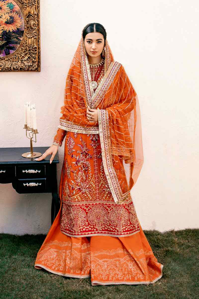 Ezra | Wedding Collection | Lara - Designer Dress with Intricate embroidery and embellishments. Shop elegent wedding dress at Maria Faisal.
