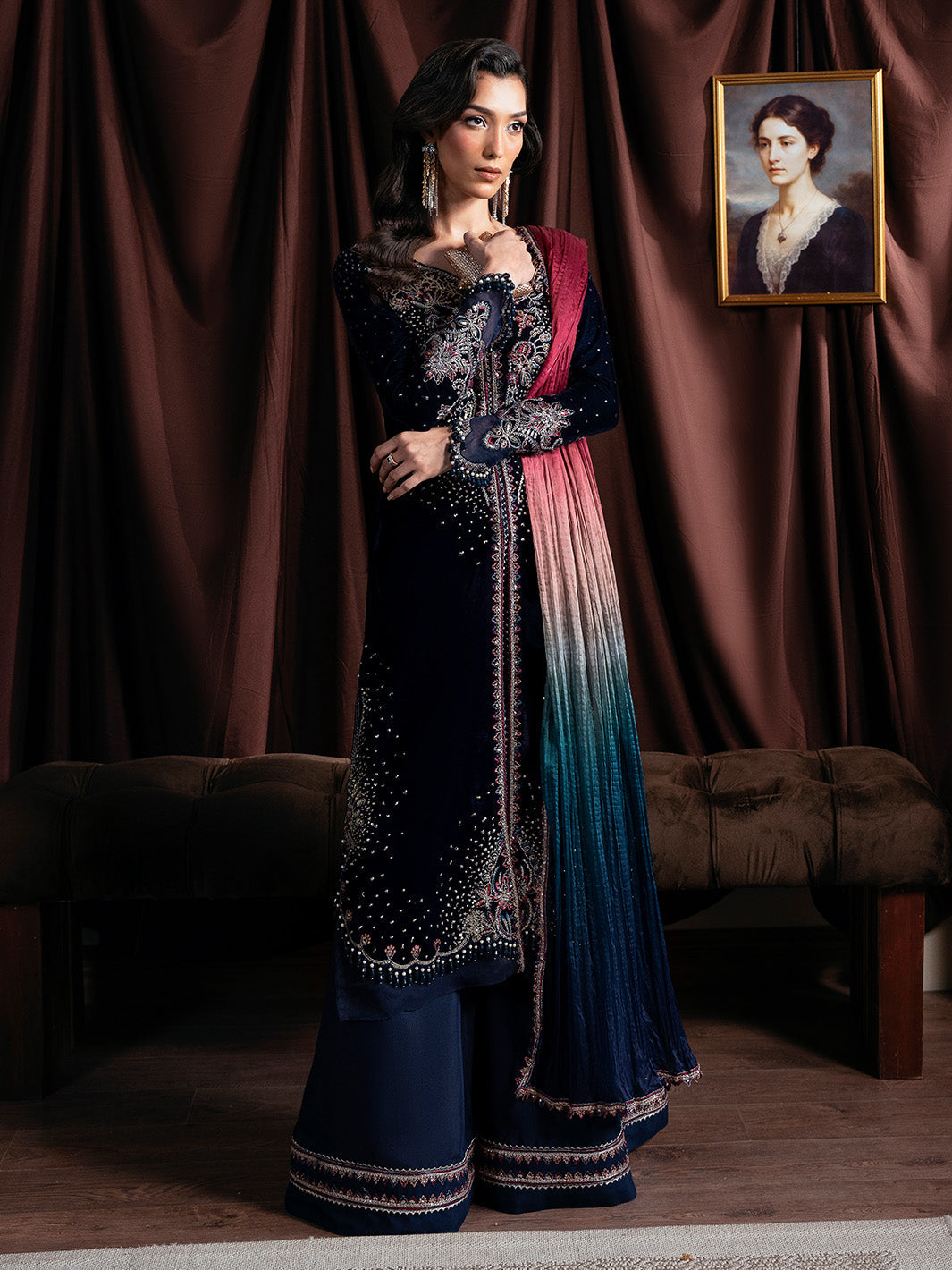 Faiza Faisal | Solene Luxury Velvets | ECLAT - Formal Dress - available at Maria Faisal in UK and USA.