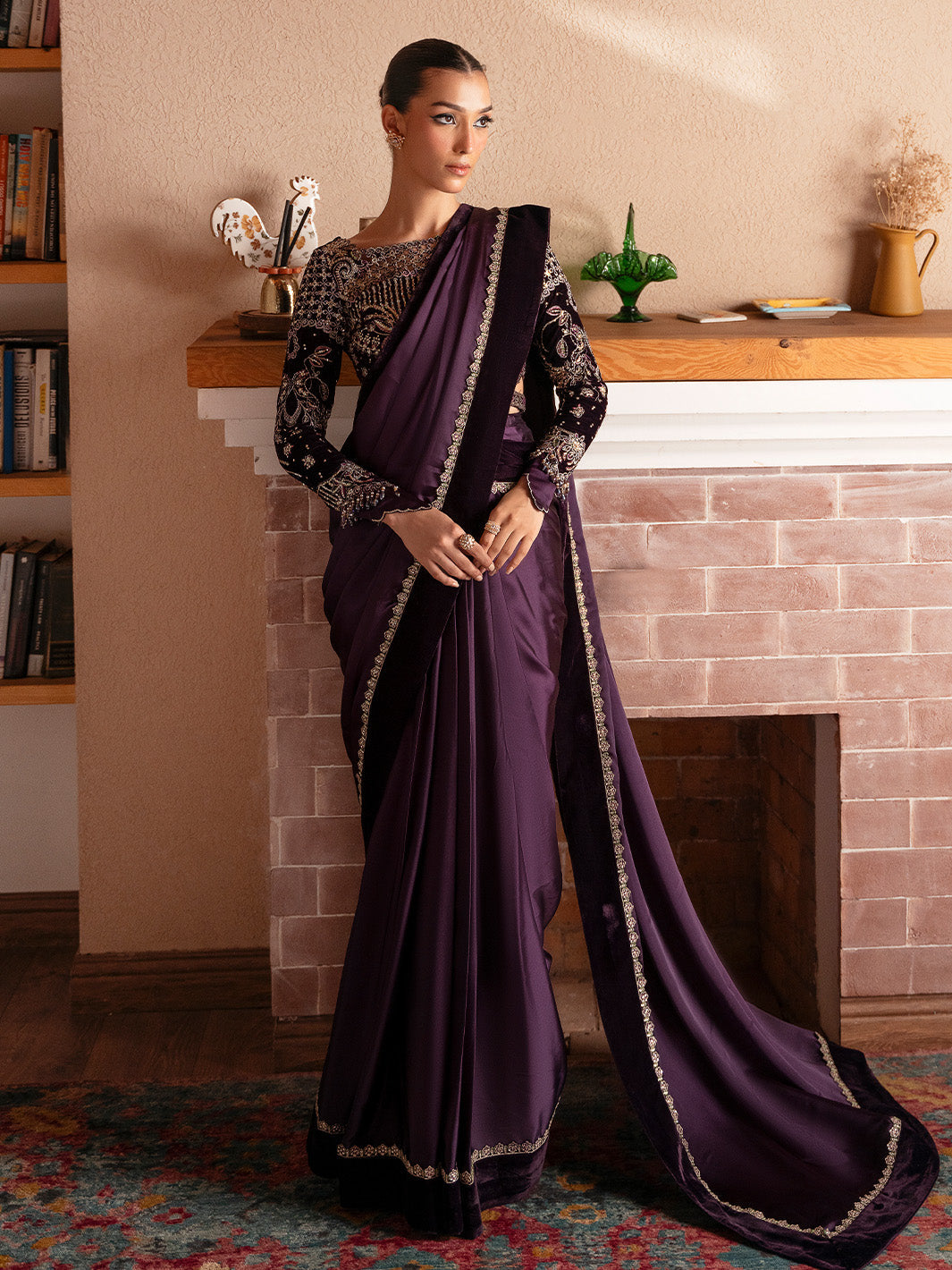 Faiza Faisal | Solene Luxury Velvets | VELORA - Formal Dress - available at Maria Faisal in UK and USA.