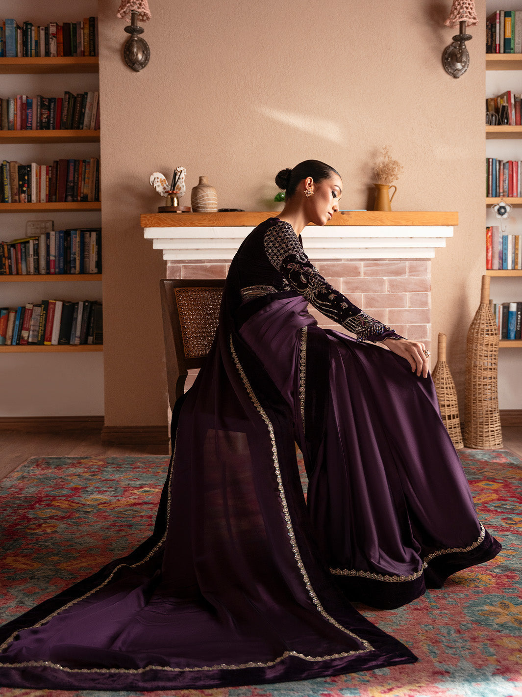 Faiza Faisal | Solene Luxury Velvets | VELORA - Formal Dress - available at Maria Faisal in UK and USA.