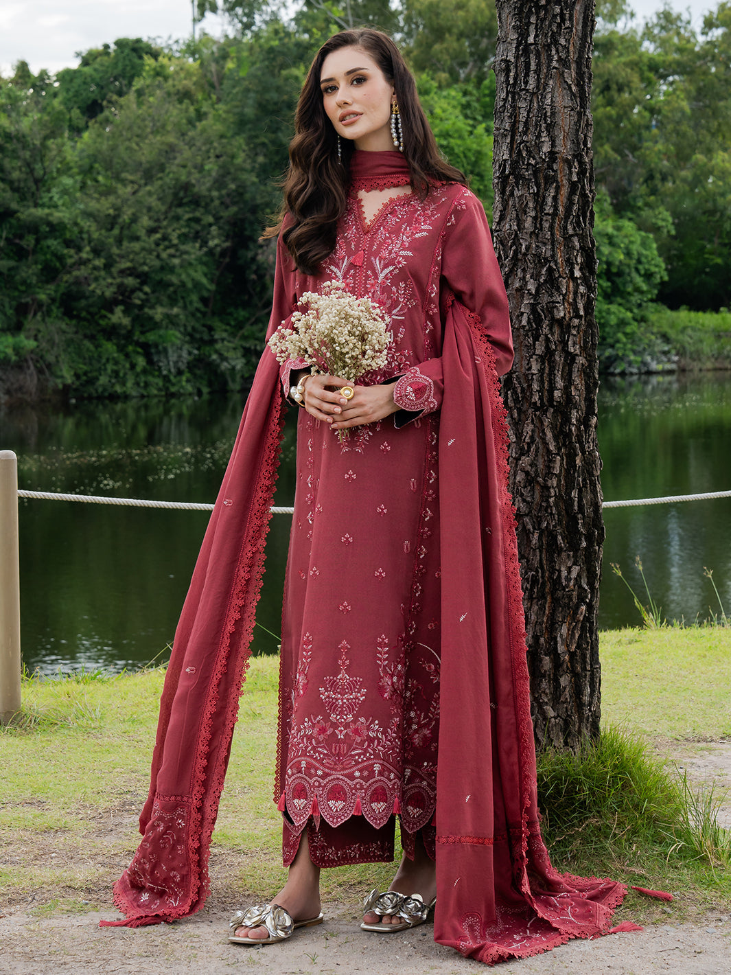 Faiza Faisal | Hoor Karandi | MAHROSE - Luxury Dress - available at Maria Faisal in UK and USA.