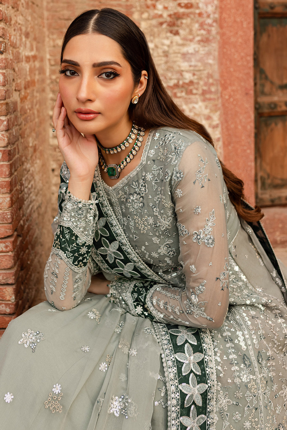 Farasha | Ritzier Wedding Formals |  Grey Veil - Ladies Clothes 