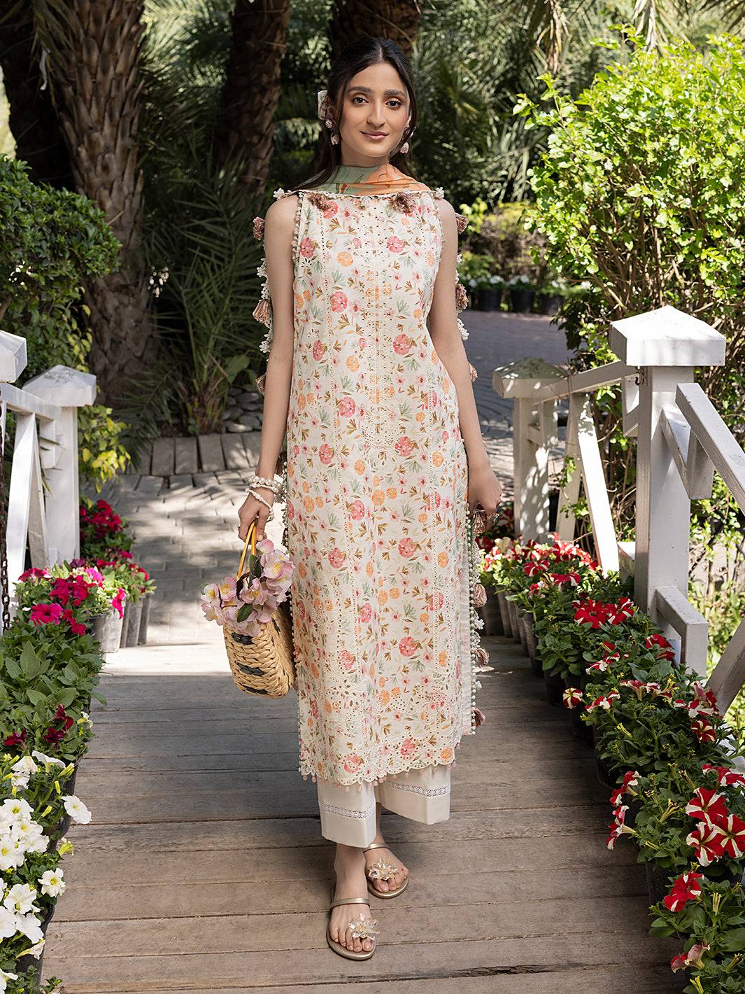 Izel | Oh Spring Lawn 25 | FLORA (A) by Maria Faisal - Registered Vendor of : Izel - type : Ladies Clothes - 100% original wedding dresses