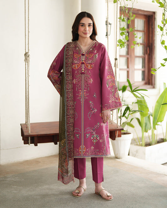 Roheenaz | Whispered Florals | Floral Garden - Casual Dress - available at Maria Faisal in UK and USA.