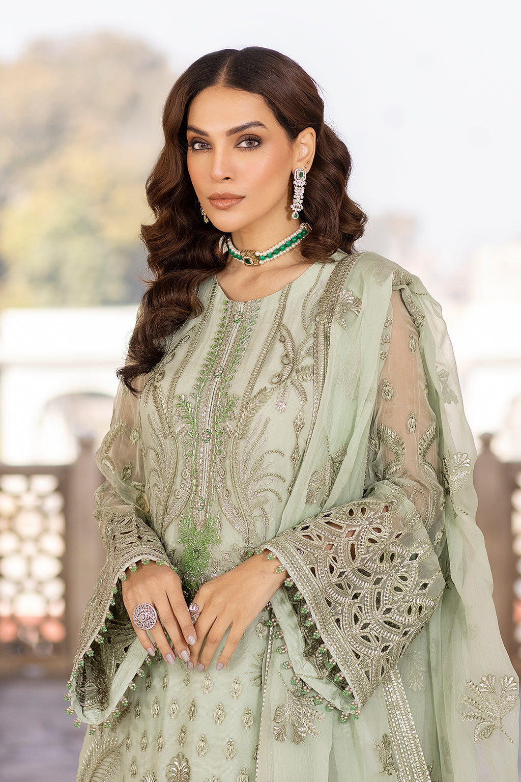 Flossie | Safeera Formals vol 13 | LUSTER GREEN - Maria Faisal