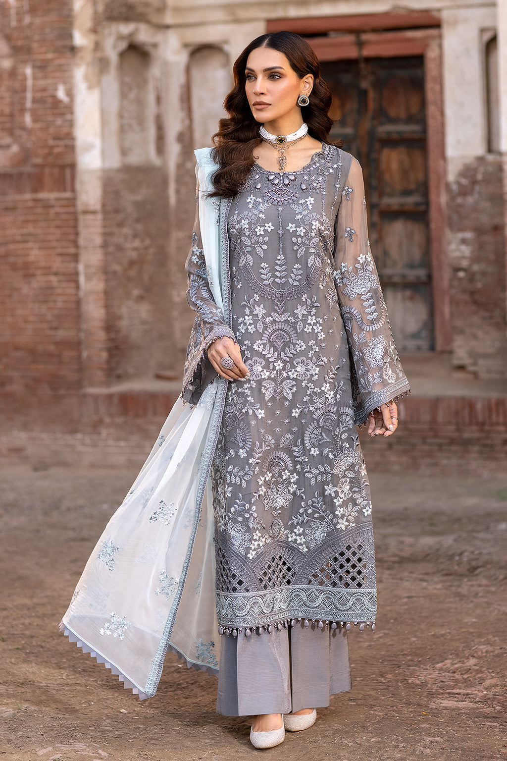 Flossie | Safeera Formals vol 13 | STORMY GREY (A) - Maria Faisal