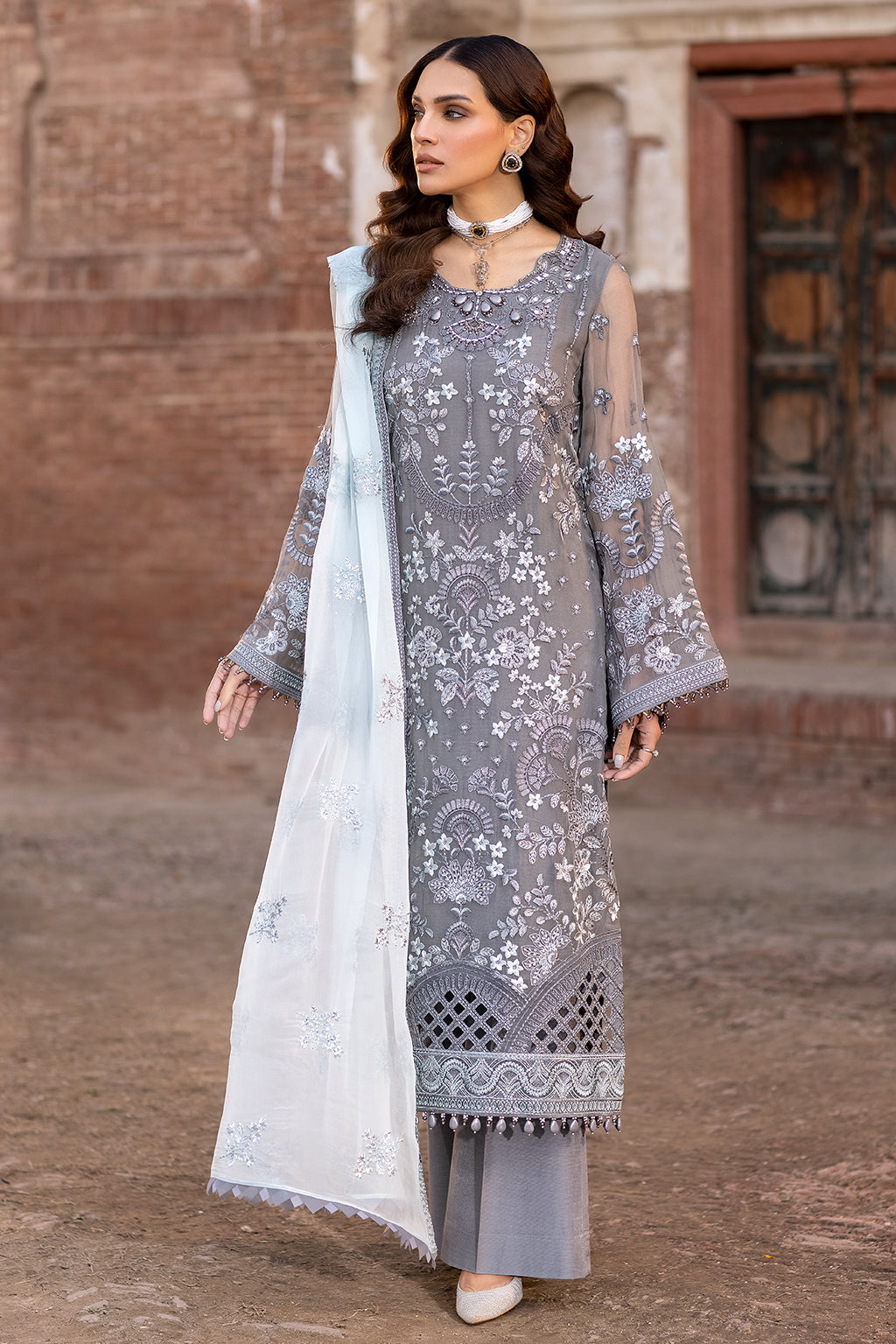 Flossie | Safeera Formals vol 13 | STORMY GREY (A) - Maria Faisal