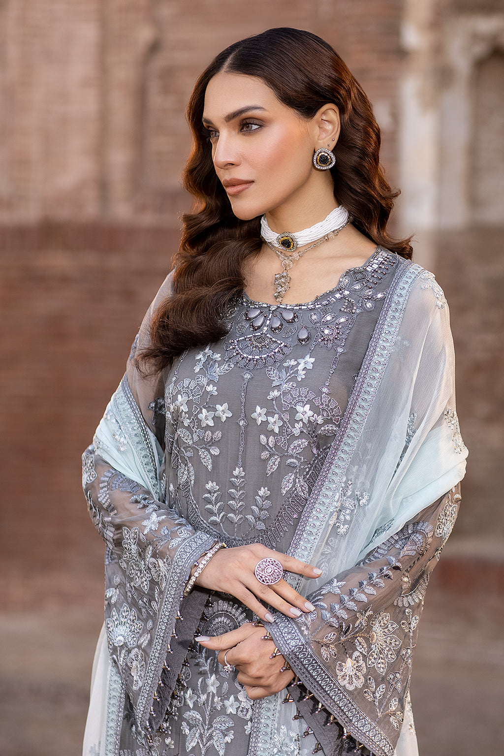 Flossie | Safeera Formals vol 13 | STORMY GREY (A) - Maria Faisal
