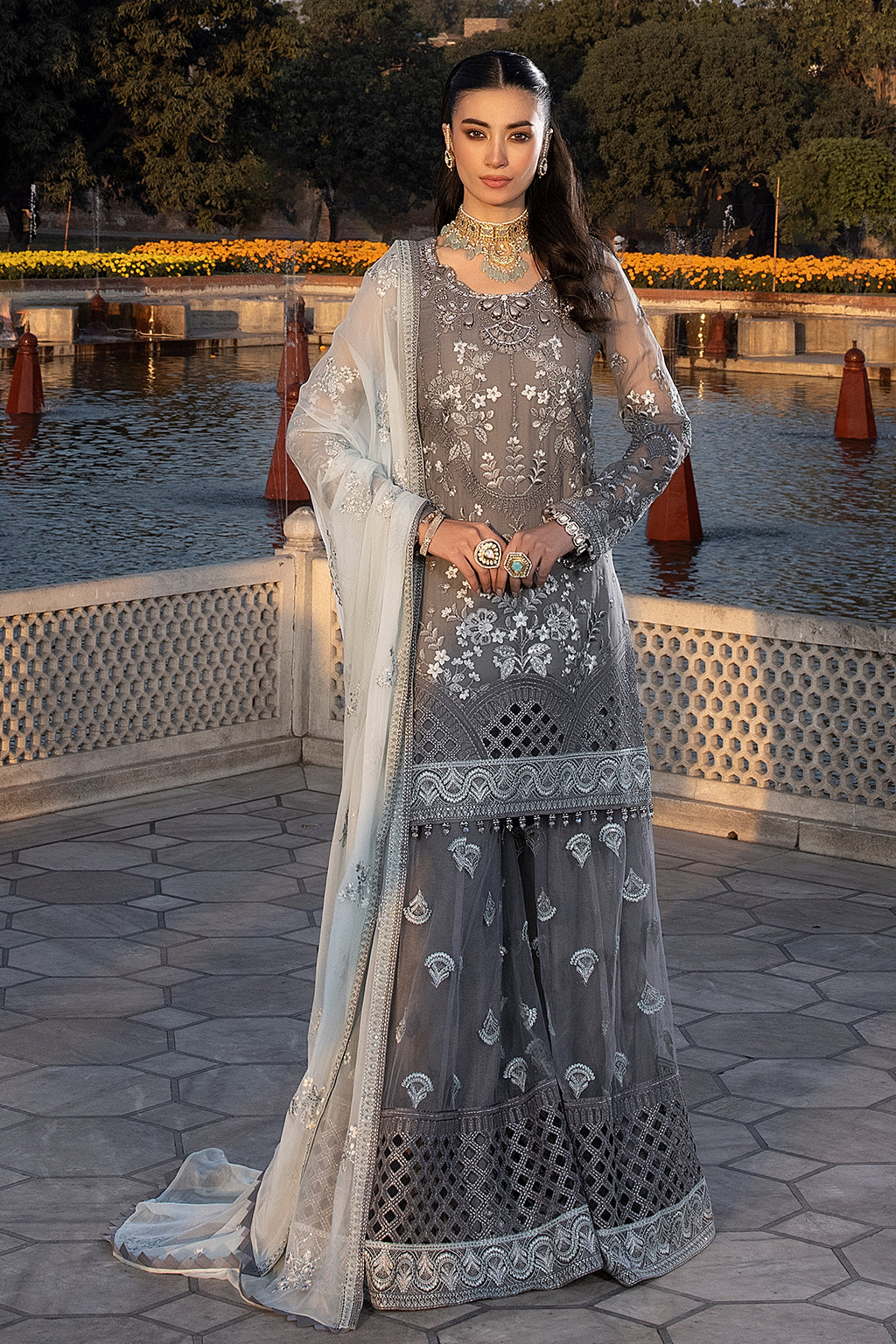 Flossie | Safeera Formals vol 13 | STORMY GREY (B) - Maria Faisal