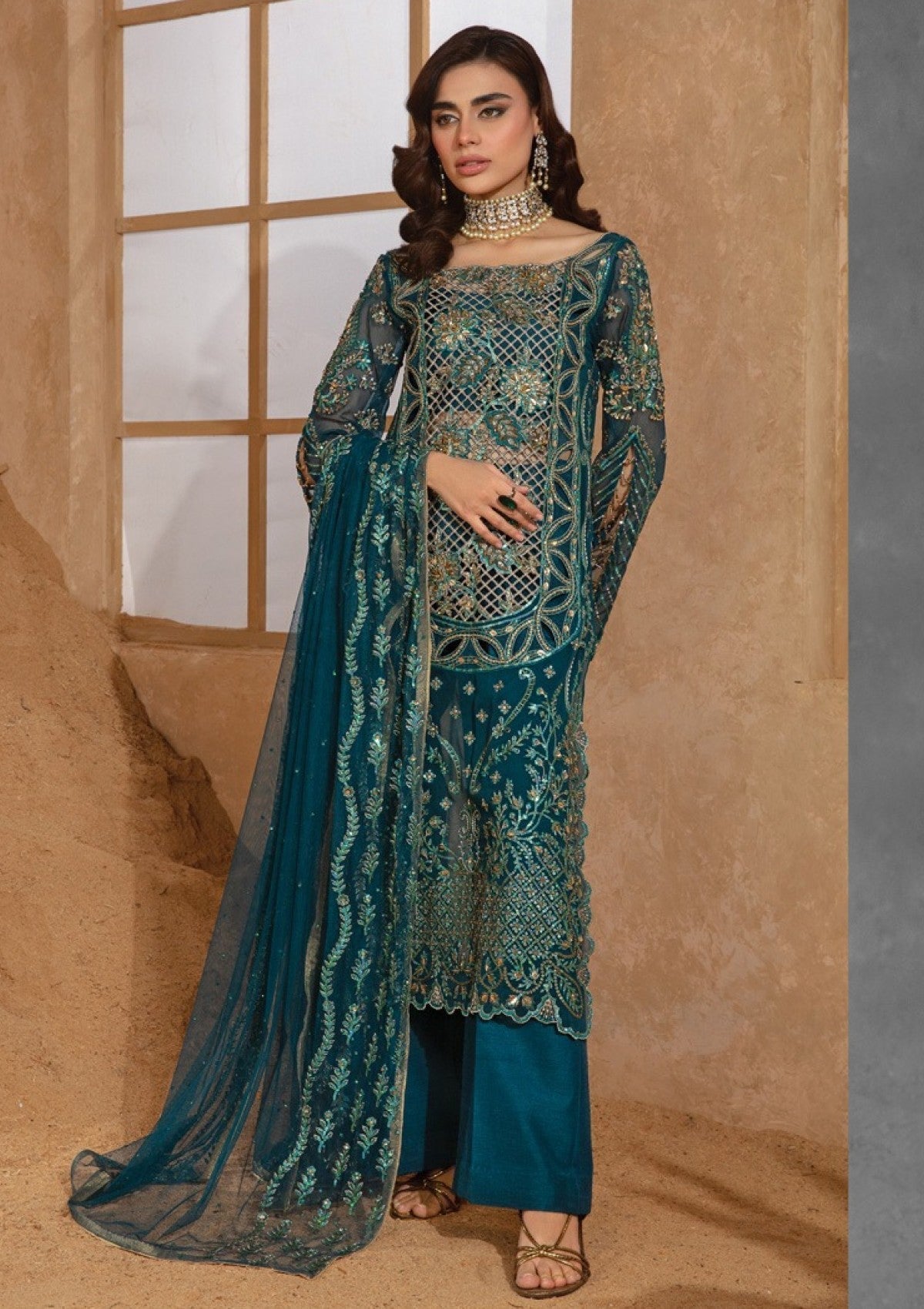 Rangrasiya | Chatoyer Wedding Formals 24 | D#01 - Zimil - Designer Dress with Intricate embroidery and embellishments. Shop elegent wedding dress at Maria Faisal.