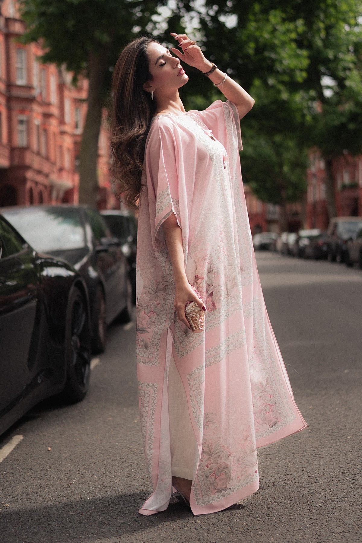 Erum Khan I Kaftan Edit I Fuchsia Fire - Ladies Clothes - Maria Faisal