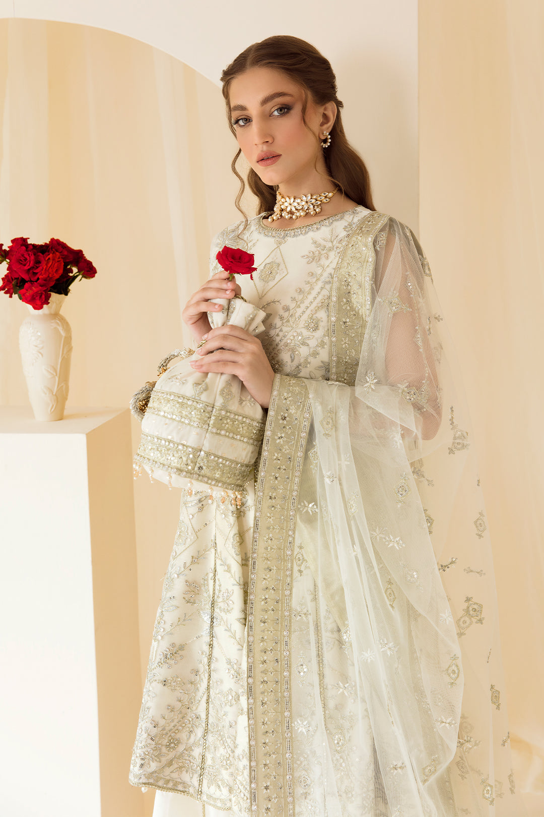Alizeh | Formal Collection | Ghazal - Designer Dress with Intricate embroidery and embellishments. Shop elegent wedding dress at Maria Faisal.