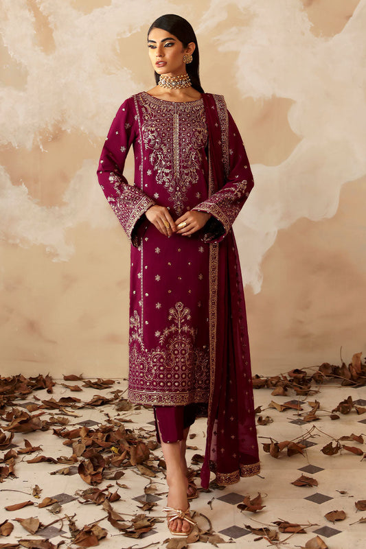 Gulaal | Shehrnaaz Raw Silk | Ramail - Designer Dress with Intricate embroidery and embellishments. Shop elegent wedding dress at Maria Faisal.