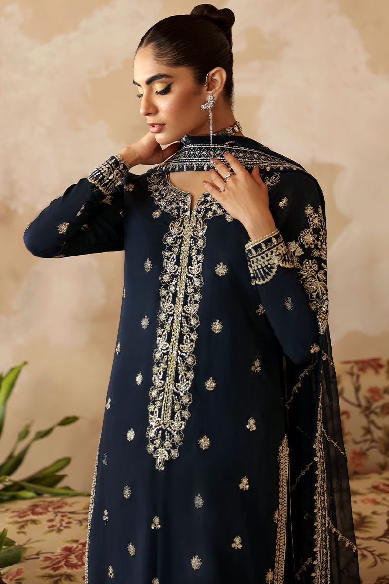 Gulaal | Shehrnaaz Raw Silk | Leelah - Designer Dress with Intricate embroidery and embellishments. Shop elegent wedding dress at Maria Faisal.