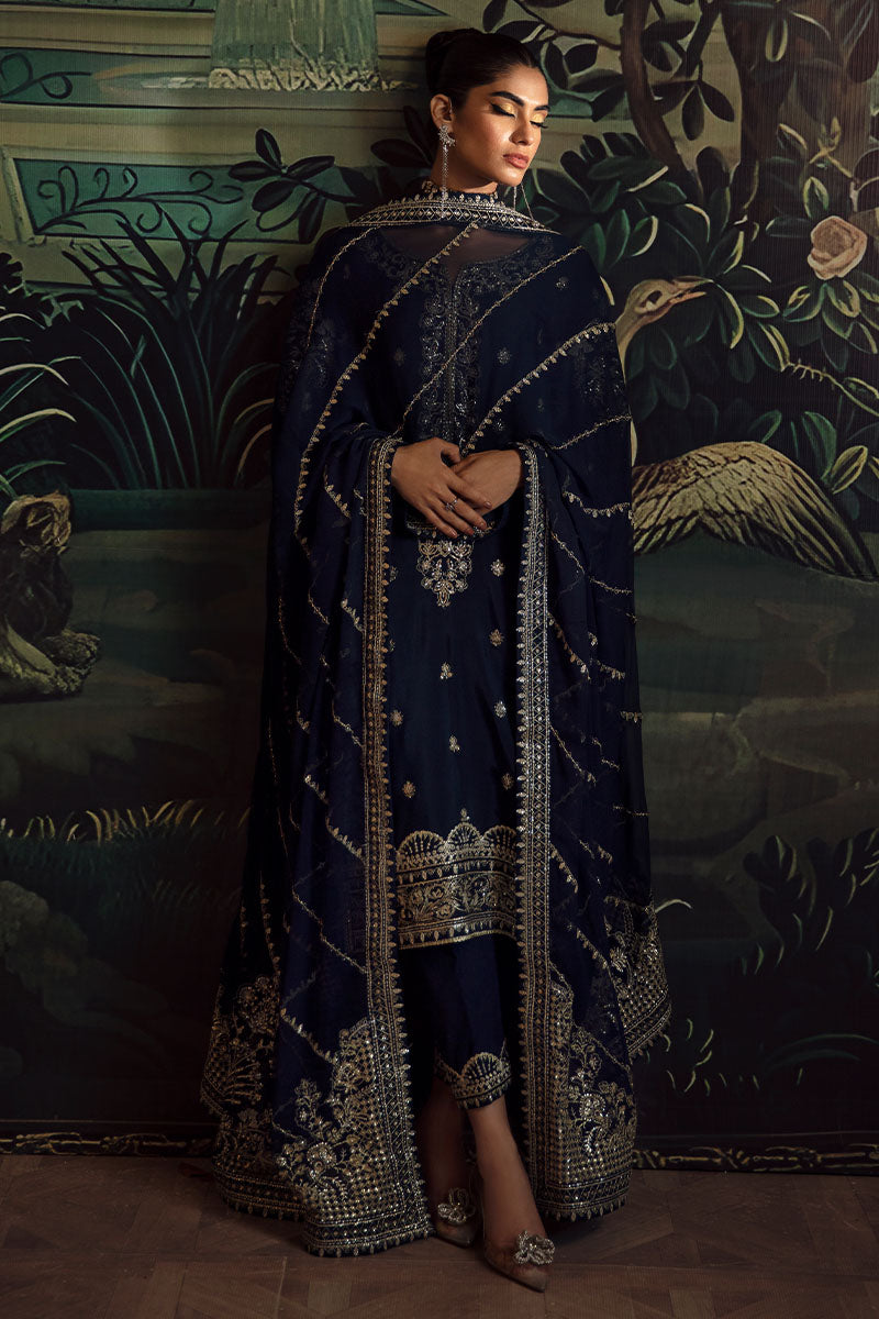 Gulaal | Shehrnaaz Raw Silk | Leelah - Designer Dress with Intricate embroidery and embellishments. Shop elegent wedding dress at Maria Faisal.