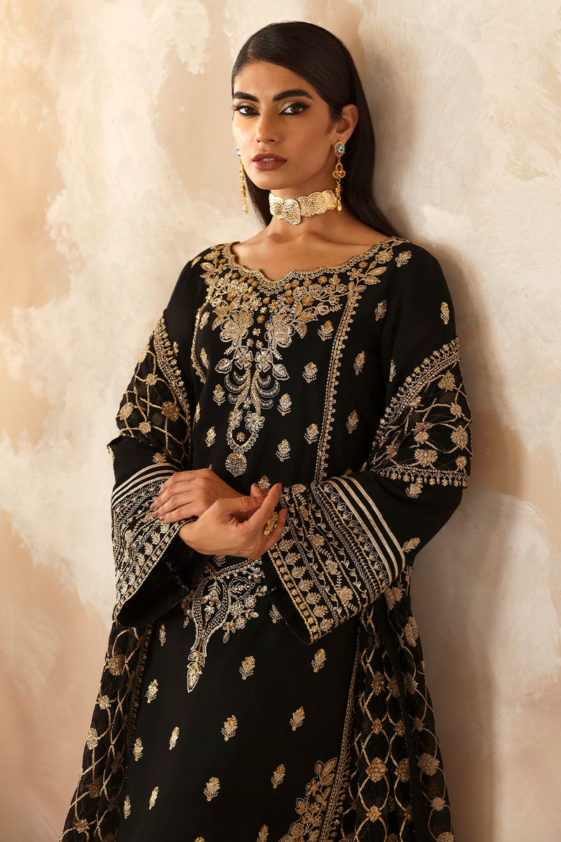 Gulaal | Shehrnaaz Raw Silk | Inaara - Designer Dress with Intricate embroidery and embellishments. Shop elegent wedding dress at Maria Faisal.