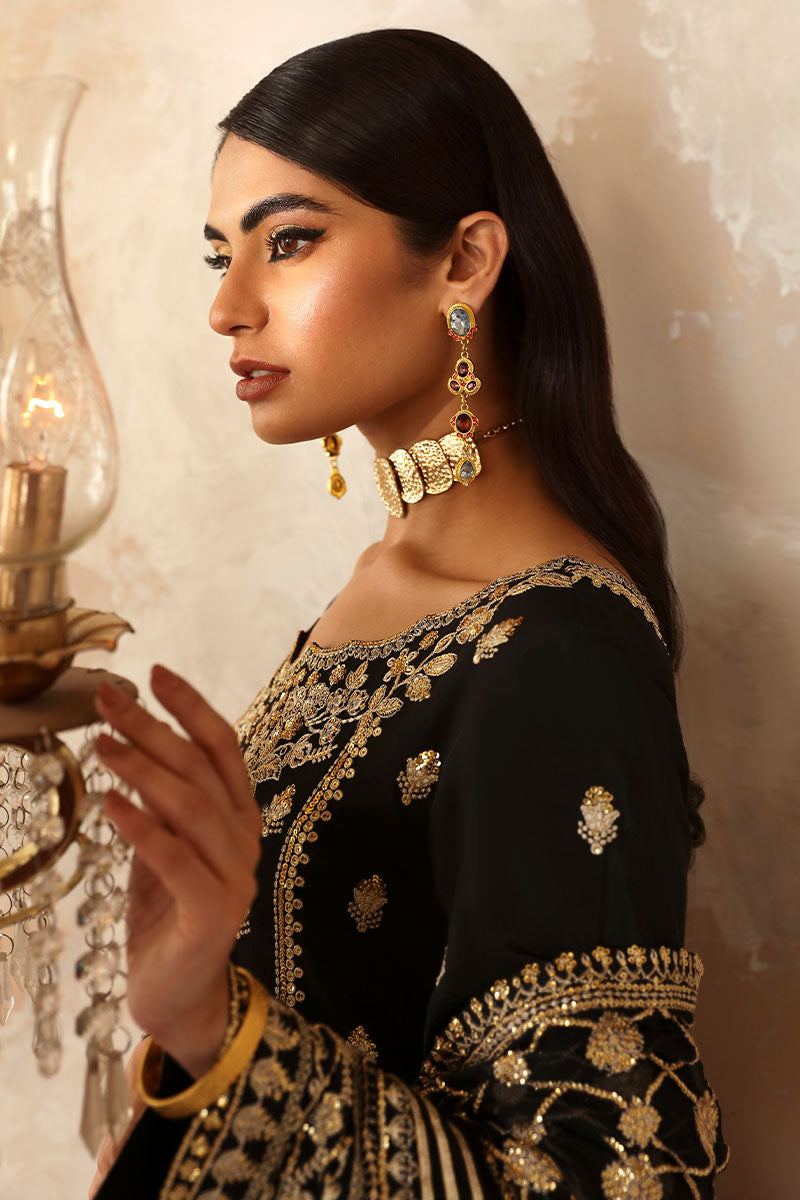 Gulaal | Shehrnaaz Raw Silk | Inaara - Designer Dress with Intricate embroidery and embellishments. Shop elegent wedding dress at Maria Faisal.