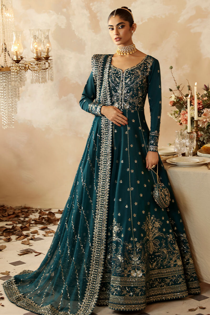 Gulaal | Shehrnaaz Raw Silk | Mahiri - Designer Dress with Intricate embroidery and embellishments. Shop elegent wedding dress at Maria Faisal.