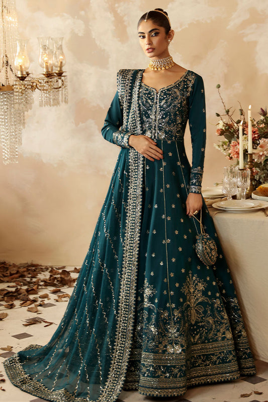 Gulaal | Shehrnaaz Raw Silk | Mahiri - Designer Dress with Intricate embroidery and embellishments. Shop elegent wedding dress at Maria Faisal.
