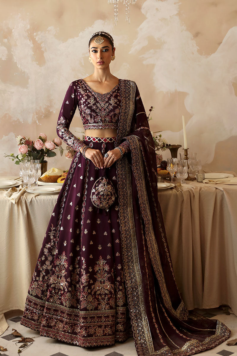 Gulaal | Shehrnaaz Raw Silk | Jahaan - Designer Dress with Intricate embroidery and embellishments. Shop elegent wedding dress at Maria Faisal.