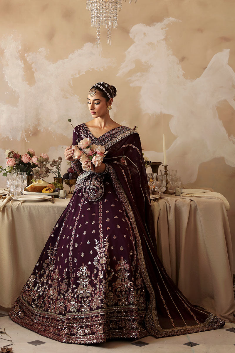 Gulaal | Shehrnaaz Raw Silk | Jahaan - Designer Dress with Intricate embroidery and embellishments. Shop elegent wedding dress at Maria Faisal.
