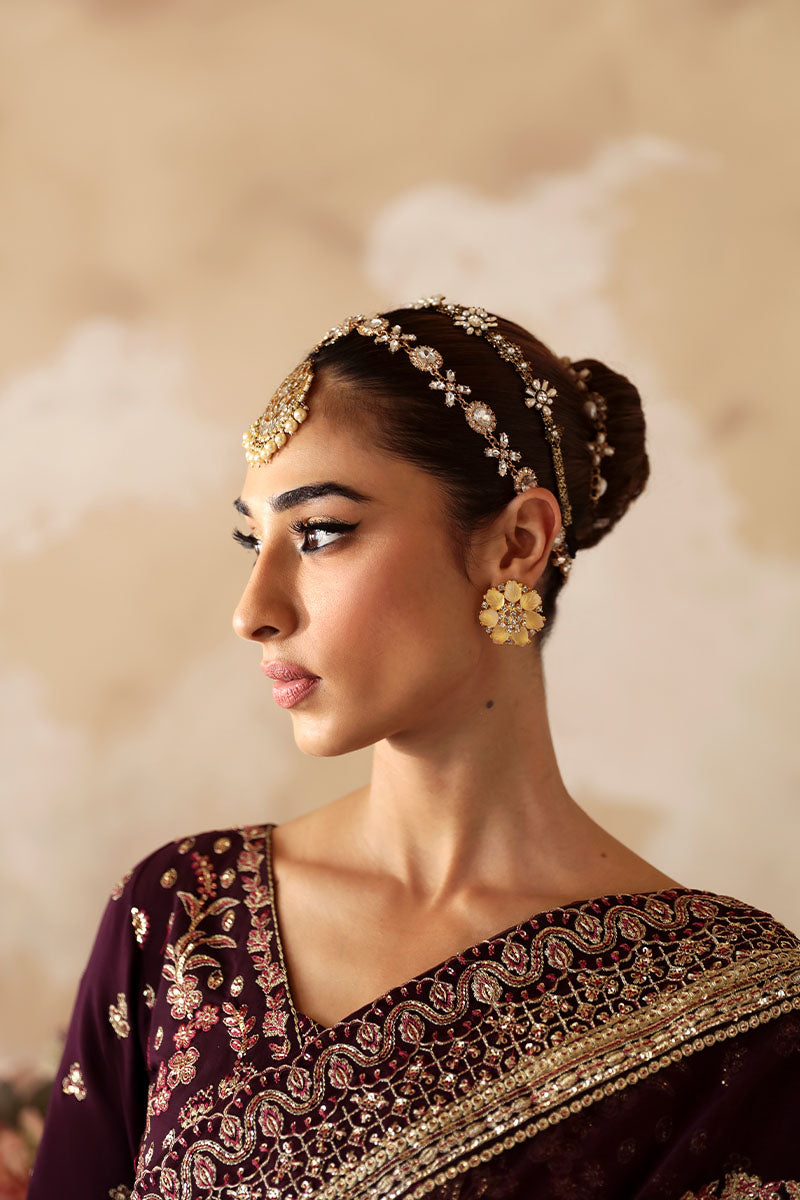 Gulaal | Shehrnaaz Raw Silk | Jahaan - Designer Dress with Intricate embroidery and embellishments. Shop elegent wedding dress at Maria Faisal.