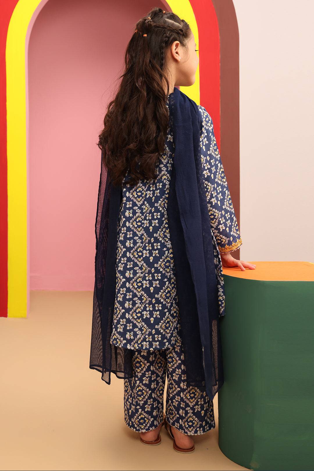 Zellbury Girls | 3 Piece Cambric | Embroidered Kurta Dupatta Trouser - 3821 by Maria Faisal - Registered Vendor of : Zellbury Girls - type : Kids Clothes - 100% original wedding dresses