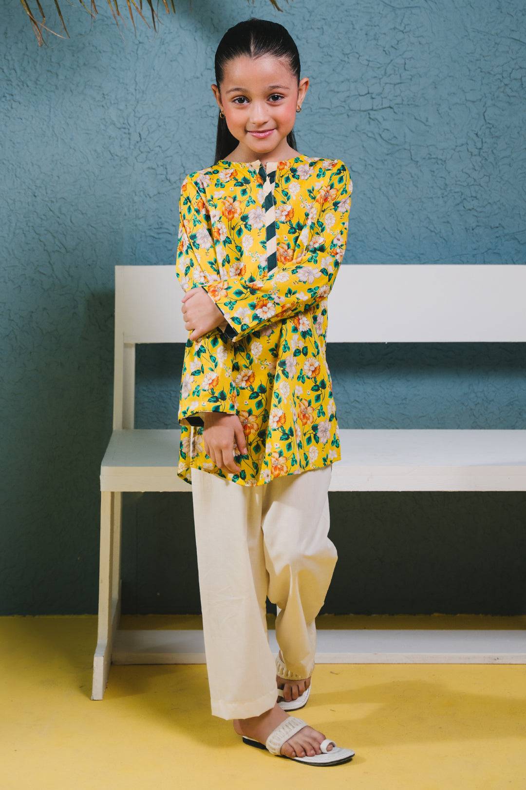 Zellbury Girls | 1 Piece Lawn | Kurta - 1384 by Maria Faisal - Registered Vendor of : Zellbury Girls - type : Kids Clothes - 100% original wedding dresses