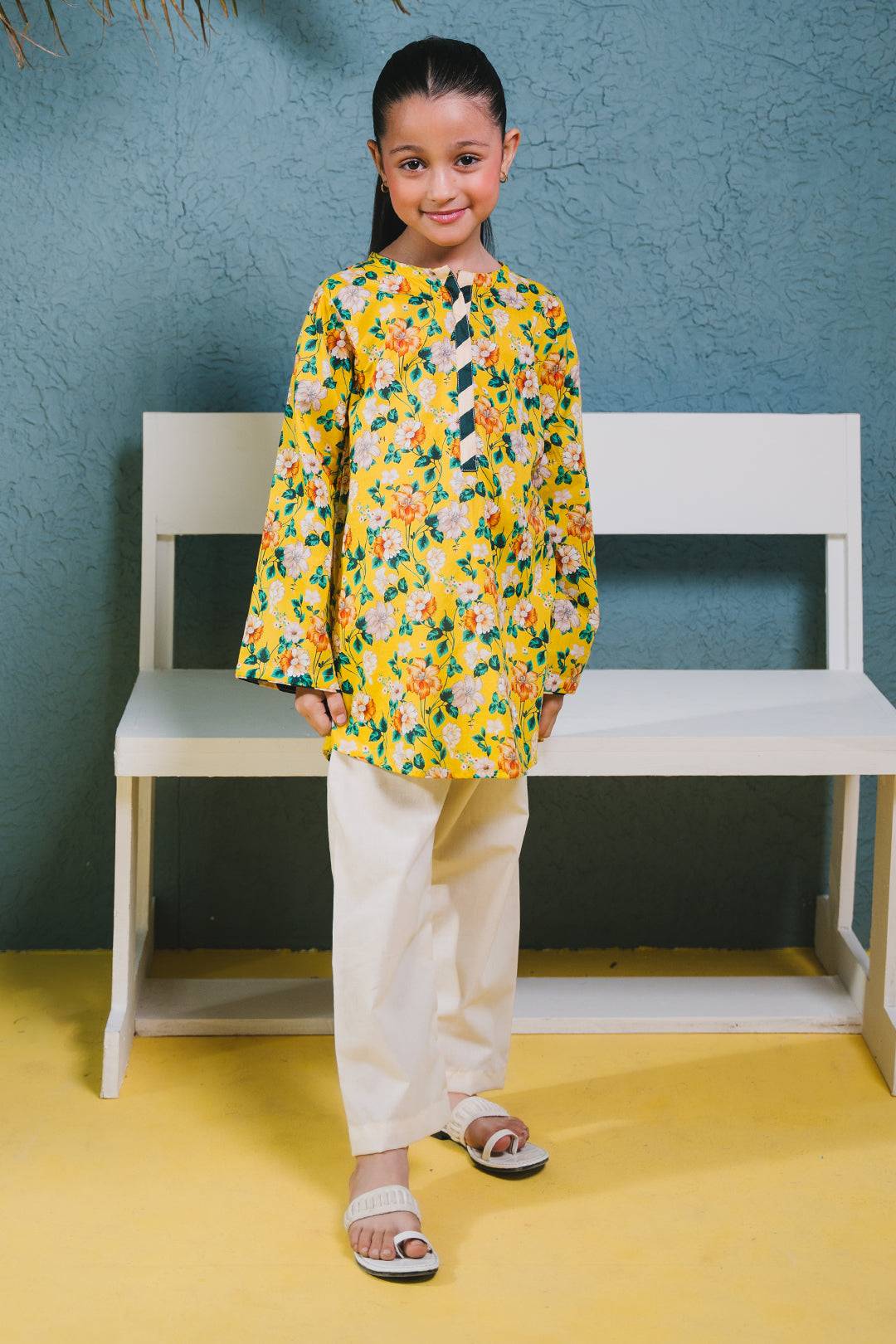 Zellbury Girls | 1 Piece Lawn | Kurta - 1384 by Maria Faisal - Registered Vendor of : Zellbury Girls - type : Kids Clothes - 100% original wedding dresses