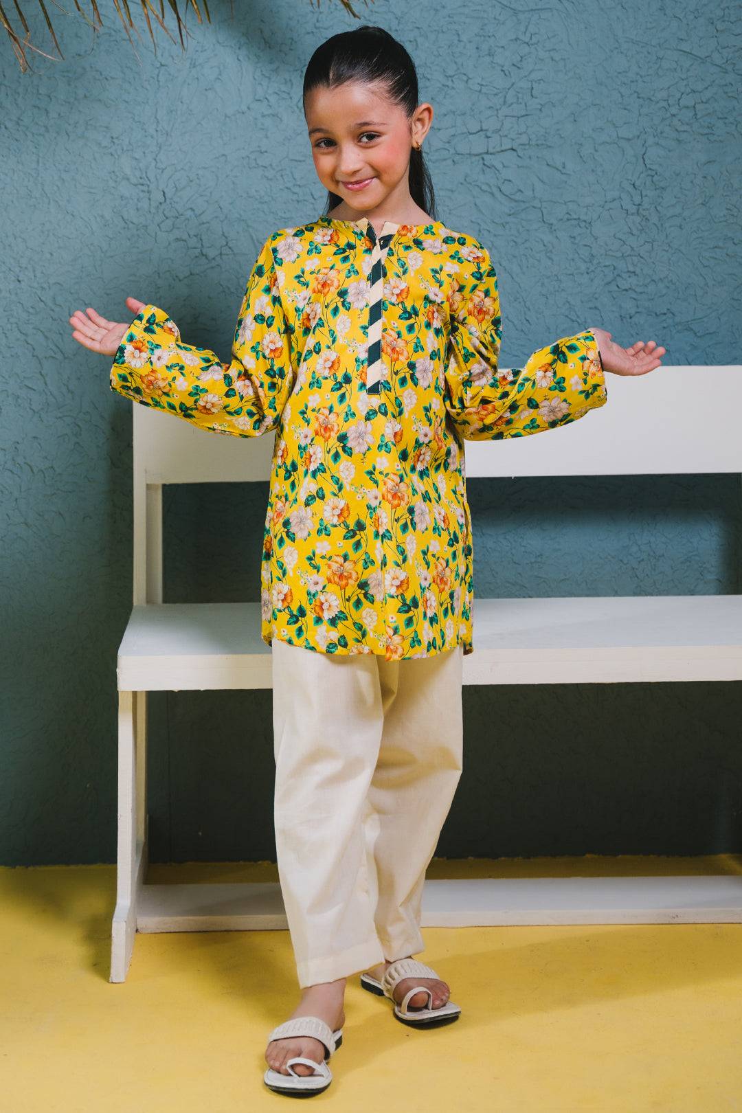 Zellbury Girls | 1 Piece Lawn | Kurta - 1384 by Maria Faisal - Registered Vendor of : Zellbury Girls - type : Kids Clothes - 100% original wedding dresses