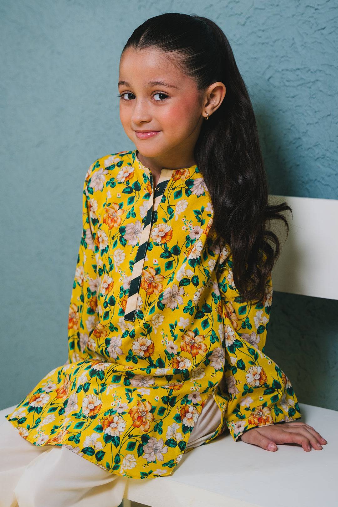 Zellbury Girls | 1 Piece Lawn | Kurta - 1384 by Maria Faisal - Registered Vendor of : Zellbury Girls - type : Kids Clothes - 100% original wedding dresses