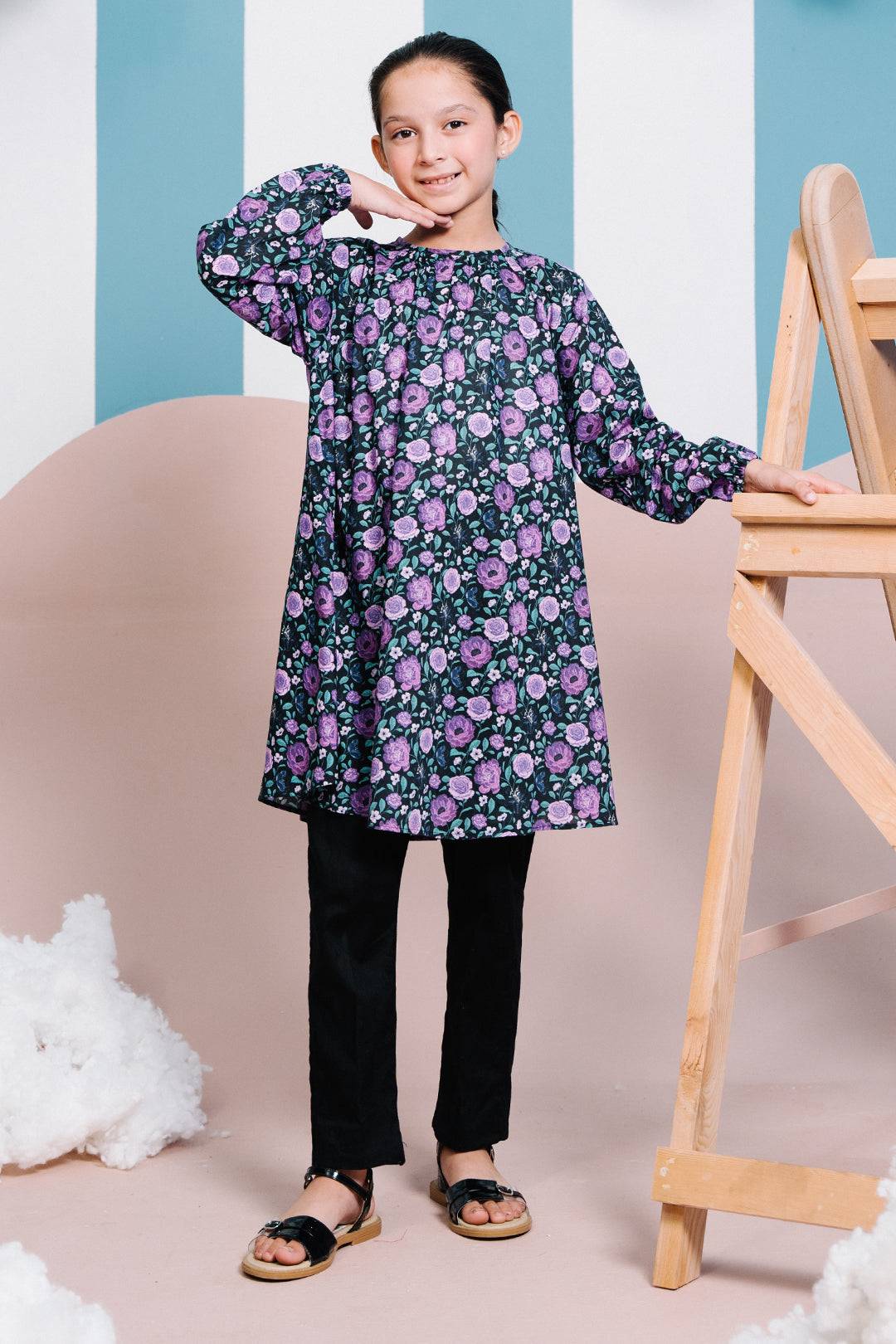 Zellbury Girls | 1 Piece Lawn | Kurta - 1386 by Maria Faisal - Registered Vendor of : Zellbury Girls - type : Kids Clothes - 100% original wedding dresses