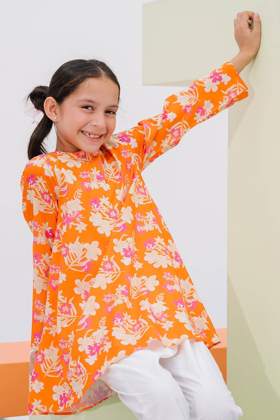 Zellbury Girls | 1 Piece Lawn | Embroidered Kurta - 1403 by Maria Faisal - Registered Vendor of : Zellbury Girls - type : Kids Clothes - 100% original wedding dresses