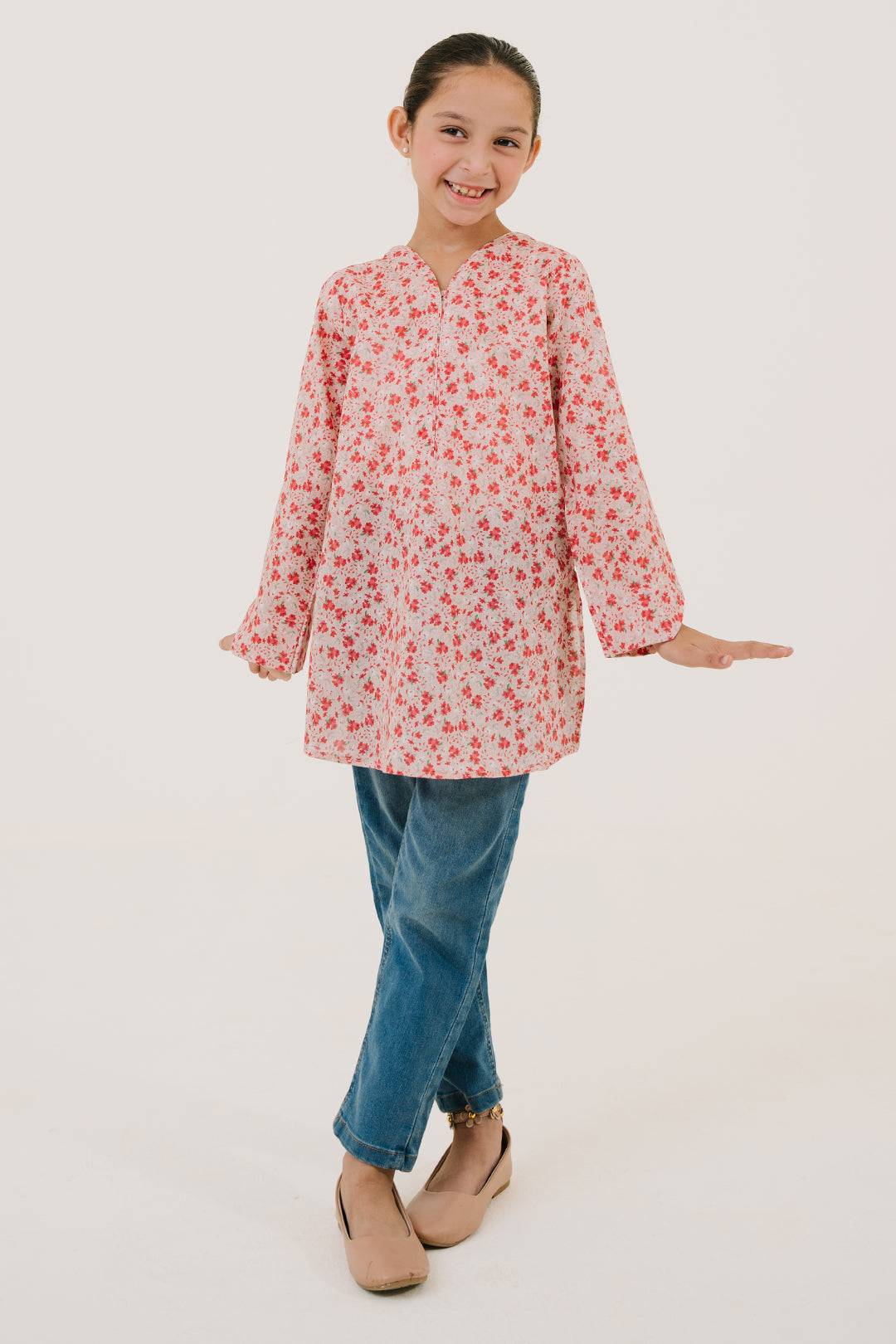Zellbury Girls | 1 Piece Lawn | Kurta - 1439 by Maria Faisal - Registered Vendor of : Zellbury Girls - type : Kids Clothes - 100% original wedding dresses