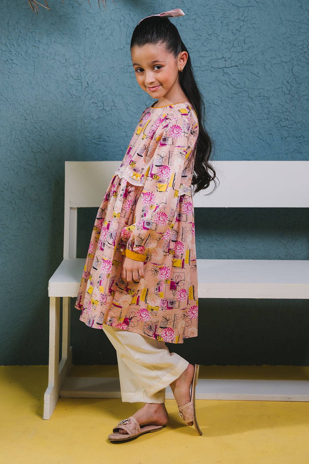Zellbury Girls | 1 Piece Lawn | Embroidered Kurta - 1452 by Maria Faisal - Registered Vendor of : Zellbury Girls - type : Kids Clothes - 100% original wedding dresses